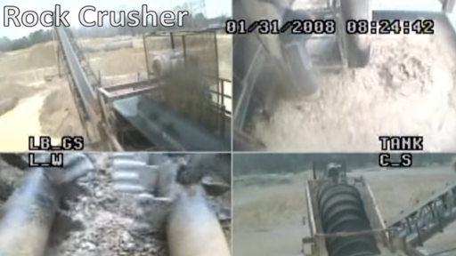 Rock Crusher - Ruggedized EnduraCam camera system in use monitoring rock crushing equipment